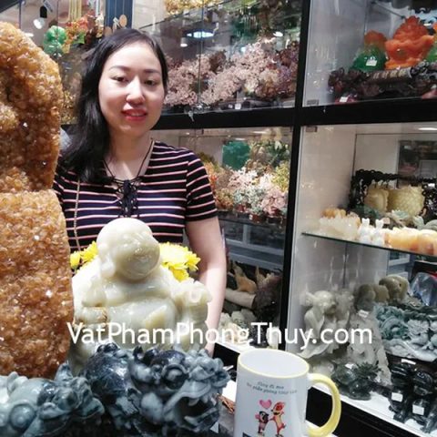 Chị Quỳnh Mai-khách hàng mua hồ ly thạch anh vàng citrin dáng đẹp S6342