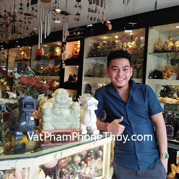 Anh Thiên Long-khách hàng mua tượng phật di lạc cẩm thạch, long quy lam ngọc cõng lửa tiền và cặp tỳ hưu Bắc Kinh khủng Trắng-Đen