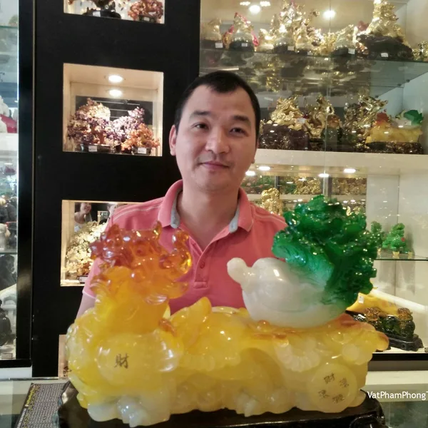 Anh Sơn - Khách hàng mua Tỳ hưu vàng ngọc kéo xe bắp cải xanh LN044.