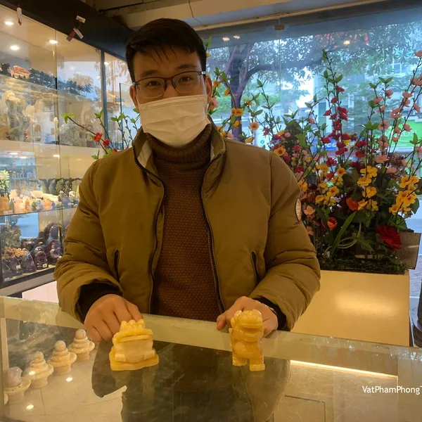 Anh Long - Khách hàng mua Tỳ hưu hoàng long có bờm 5 tấc GM013 và Thiềm thừ Hoàng long GM022.