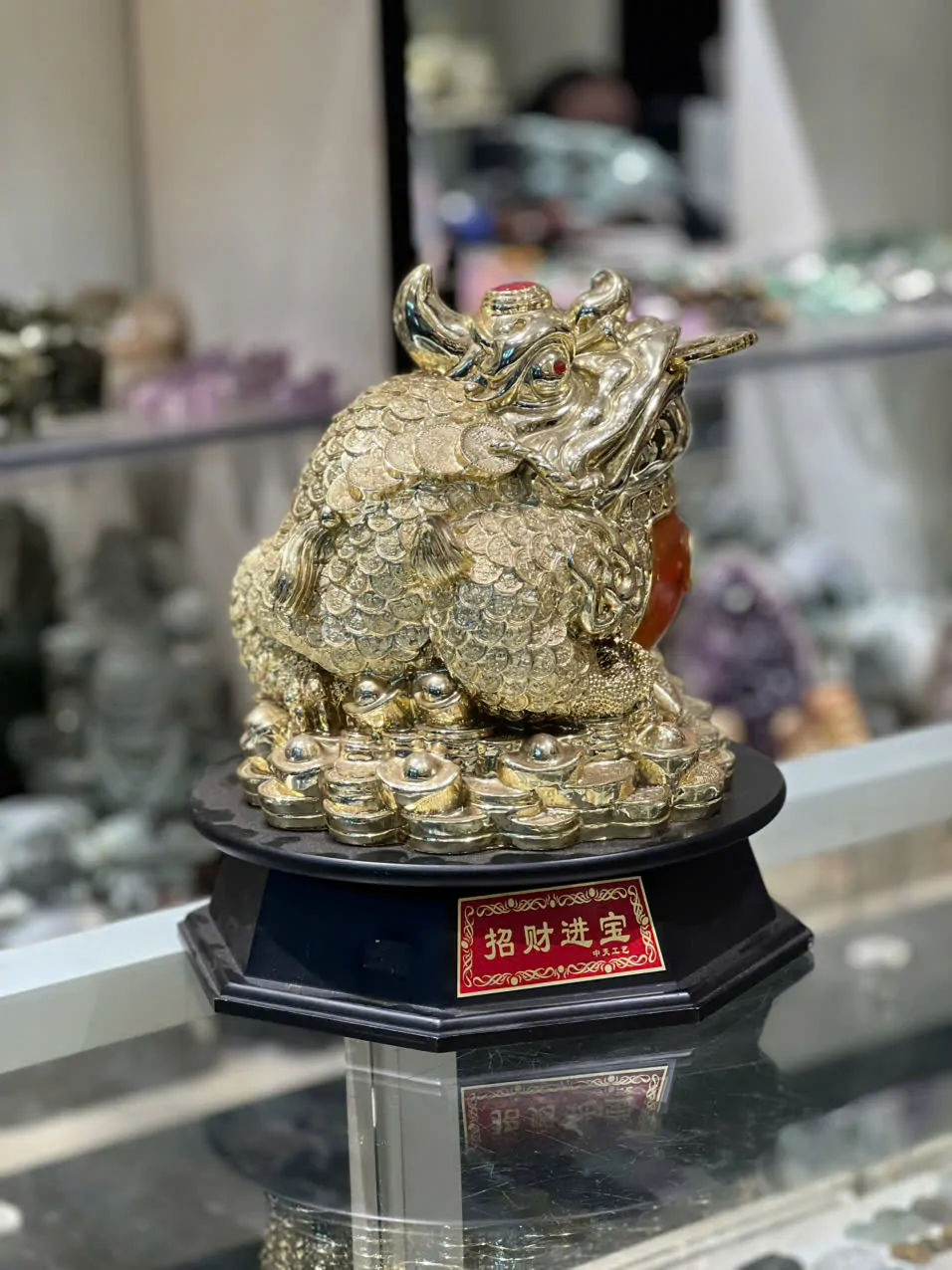 Thiềm thừ vàng đế gỗ vuông - chiêu tài tấn bảo, bát phương chiêu tài A106