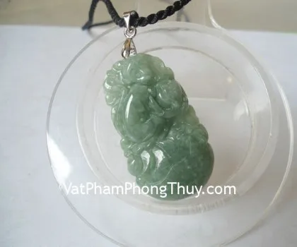 Mặt 12 con giáp ngọc Phỉ Thúy trong (Thân) FS6886-9
