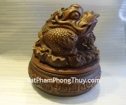 Thiềm thừ gỗ, bồn xoay lớn- phú quý kim thiềm E086