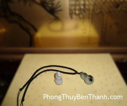 Hồ lô bạch ngọc chạm tinh xảo - phúc lộc như ý H501G