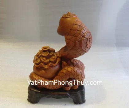 Rắn gỗ, đế gỗ 4 chân- Tụ tài FE112