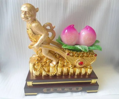 Khỉ phát tài kéo đào tiên - kim hầu hiến thị FK025M