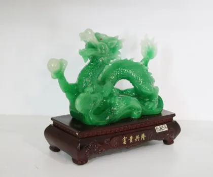 Rồng xanh dáng trườn cầm ngọc xanh - Phú quý hưng long G085A