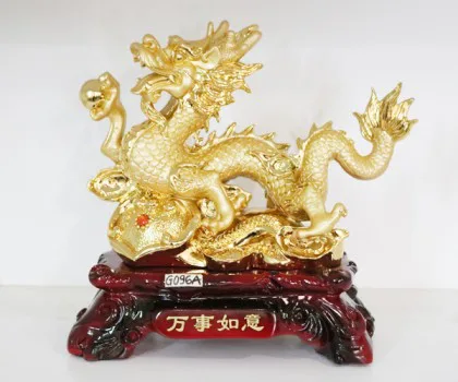 Rồng vàng trên như ý vàng - Vạn sự như ý FG096A