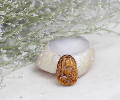 Phật bản mệnh đá mắt mèo nhỏ - Sửu + Dần ( Hư Không Tạng ) S6720-2
