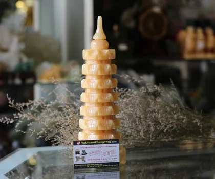 Tháp văn xương đá ngọc trắng 7 tầng FM143