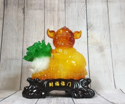 Vua heo vàng cam ngọc ôm bắp cải xanh nhỏ - Tài Phước Lâm Môn FLN009
