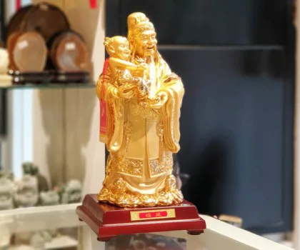 Tam đa phước lộc thọ vàng lớn - Thọ Tinh LN111-2