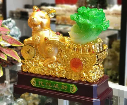 Chuột vàng khủng kéo bắp cải xanh - Đời đời phát tài TM001