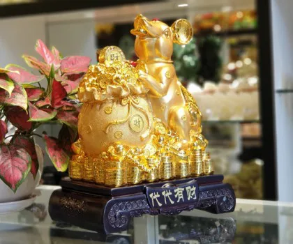 Chuột vàng ôm ba đỉnh vàng - Thiên thiên tấn tài TM005