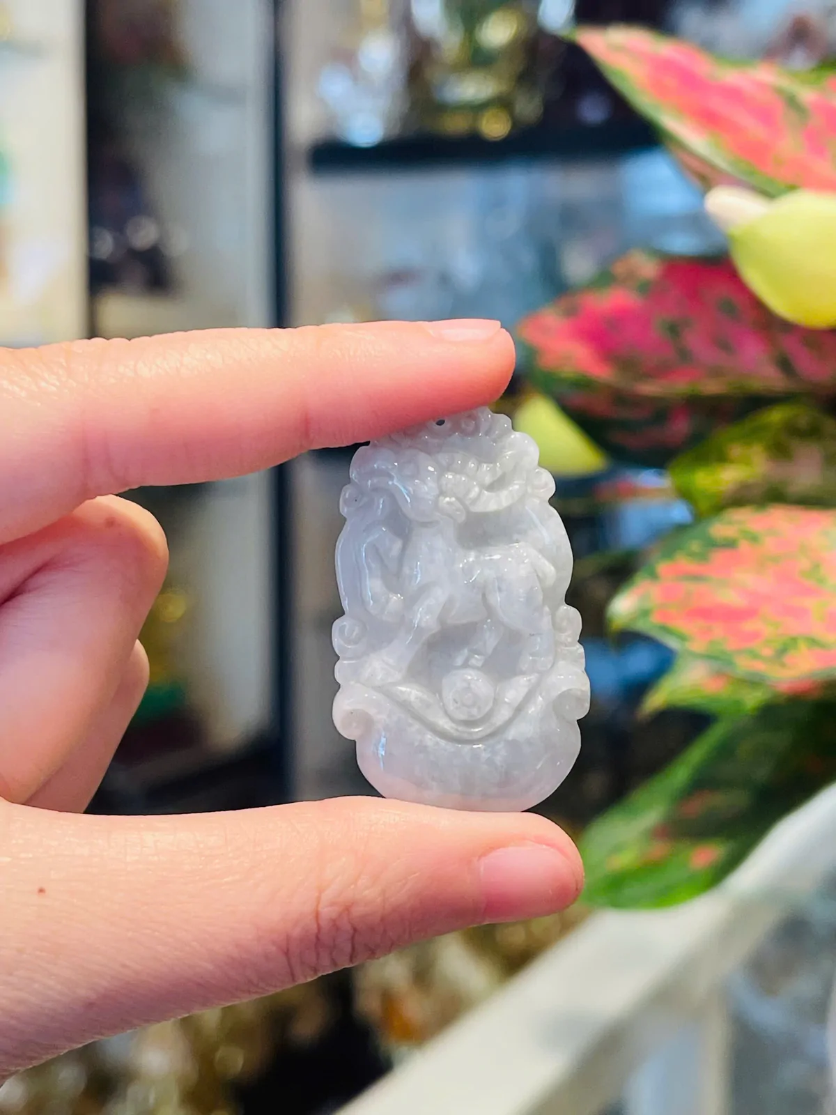 Mặt 12 con giáp Phỉ Thúy xanh A+ Tuổi Mùi S6643-8