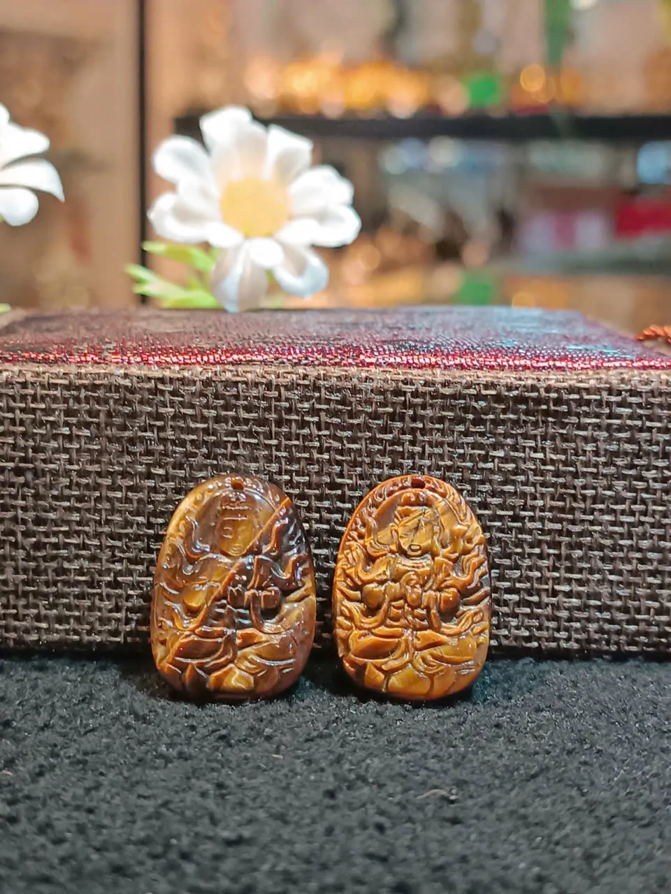 Phật bản mệnh đá mắt mèo nhỏ - Mùi + Thân (Như Lai Đại Nhật) S6843-6