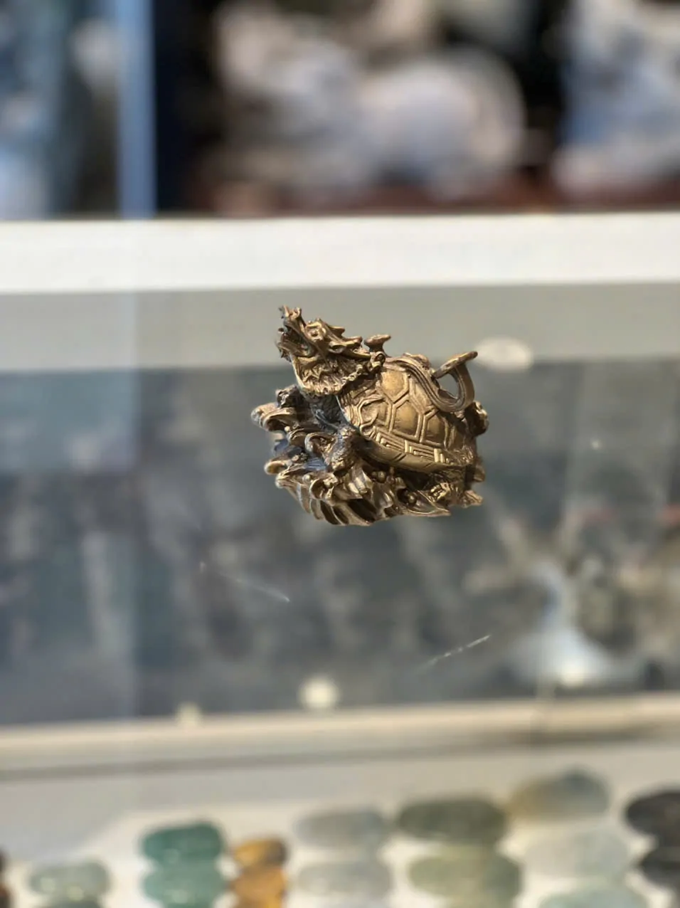 Rùa đầu rồng cõng như ý đồng nhỏ D126-1