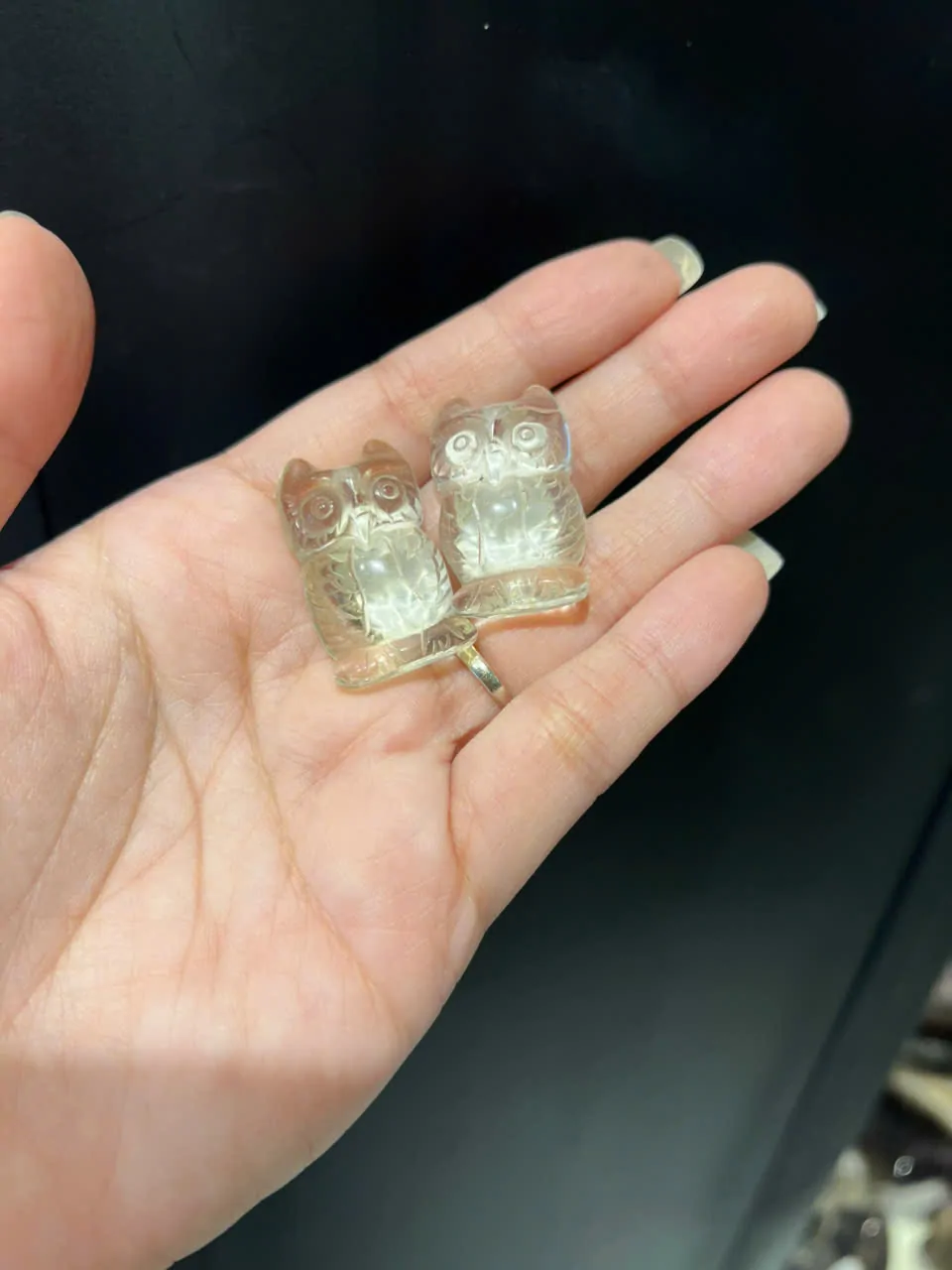 Cú mèo thạch anh vàng S6058