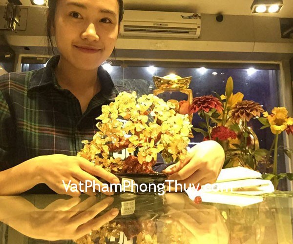 Chị Linh - khách hàng mua cây tài lộc thạch anh vàng