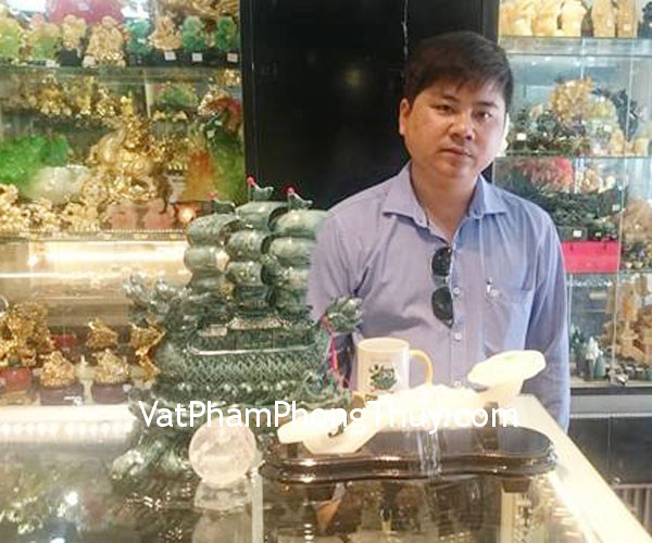 Anh Huỳnh - Khách hàng mua Gậy như ý GM077, Thuyền buồm xanh ngọc vân mây K092M và Quả cầu thạch anh trắng GM148