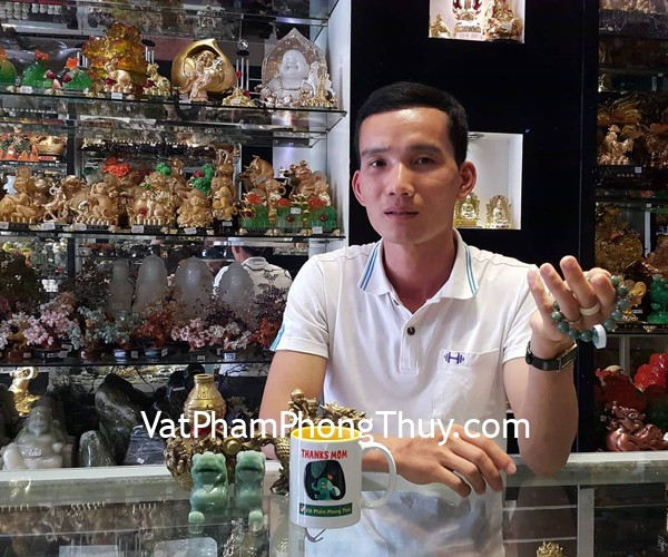 Anh Dũng - khách hàng mua cặp tỳ hưu ngọc đông linh M167, hồ lô bát tiên D205, đồng tử cưỡi kỳ lân D203 và chuỗi ngọc phỉ thúy xanh S6396
