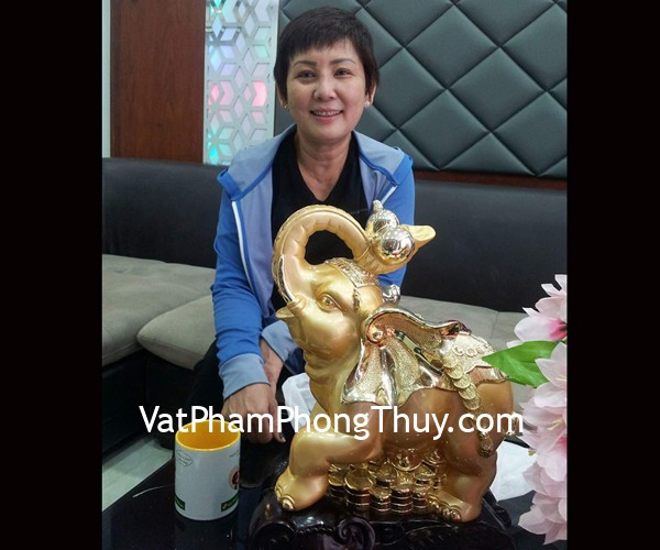 Chị Linh-Khách hàng mua tượng voi vàng bên hồ lô H357G